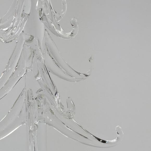 Swung Art Glass Clear Christmas Tree Holiday Decor Mini Ornaments Artisan Gift - Picture 12 of 14